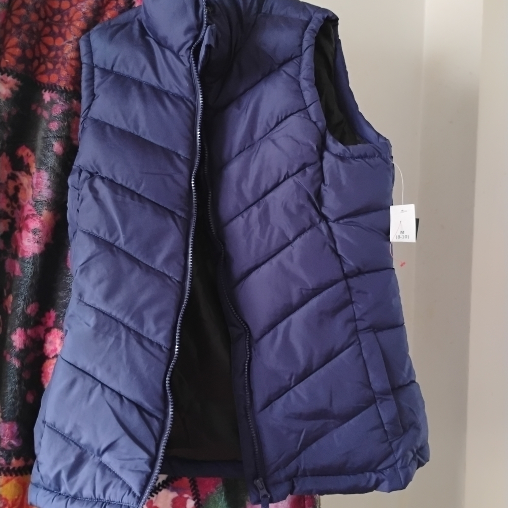 Faded Glory Dark Blue Quilted Vest